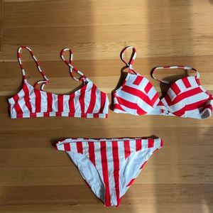 INC Swim red and white striped (3 pieces)